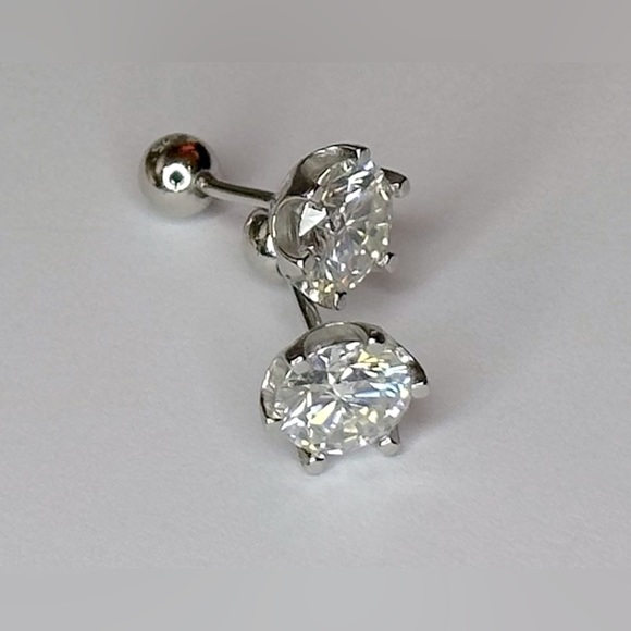 💎1 ct. t.w. GRA Certified Diamond 925 Sterling Silver Stud Earrings,Secure Back - Picture 7 of 7